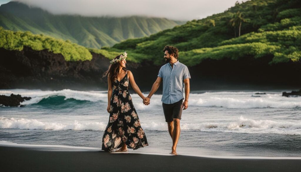 romantic couples photoshoot in Maui