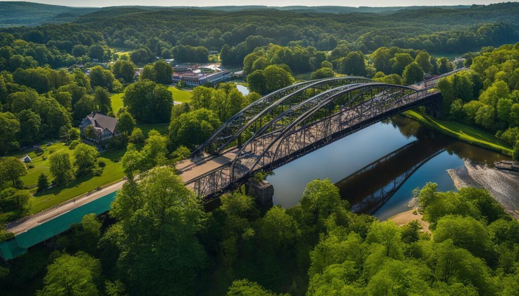 Y Bridge and Putnam Hill Park in Zanesville Ohio
