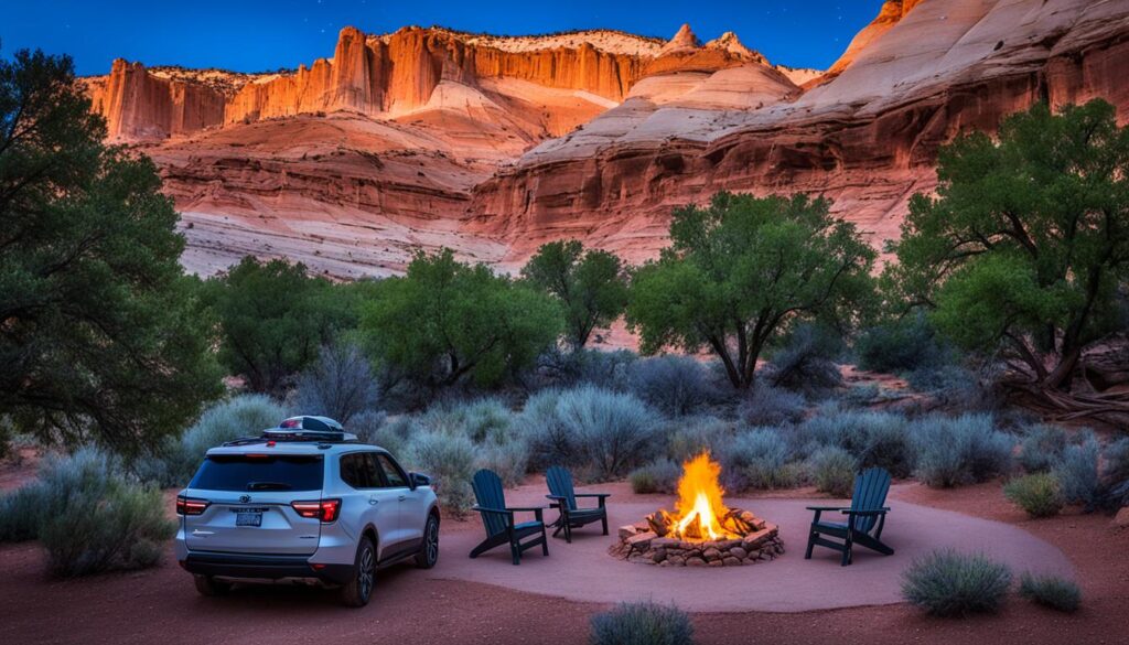 Campsite at Capitol Reef National Park