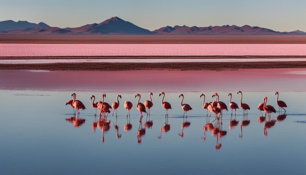 Flamingos In Uyuni