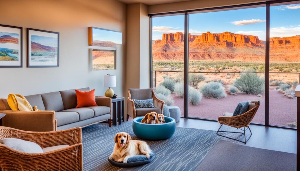 Pet-friendly amenities in Moab accommodations