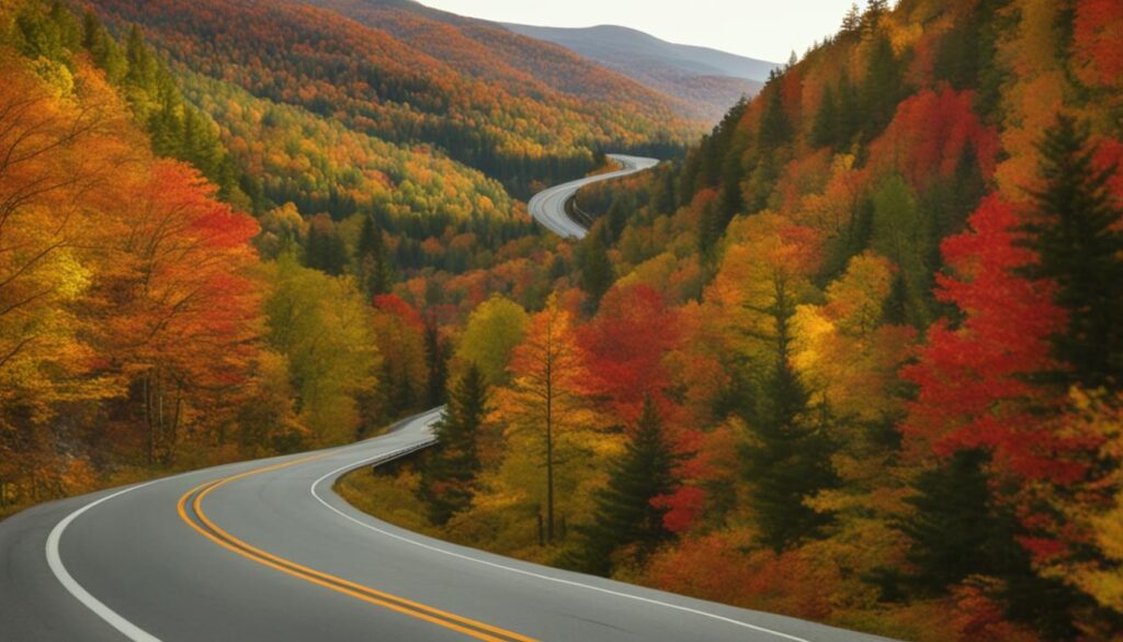Scenic View of Mohawk Trail During Fall