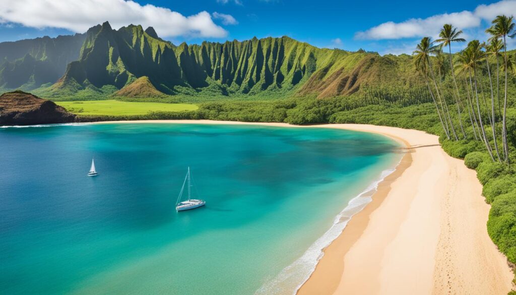 Scenic view of West Side Kauai Beaches